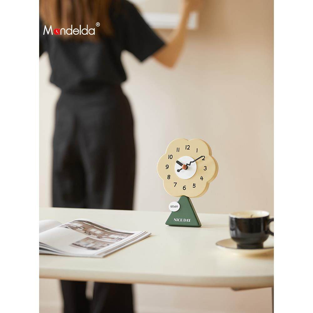 Mandelda家居客厅台式座钟简约桌面摆件玄关装饰电视柜时钟饰品,淘宝优惠券,粉丝福利购,淘宝优惠卷