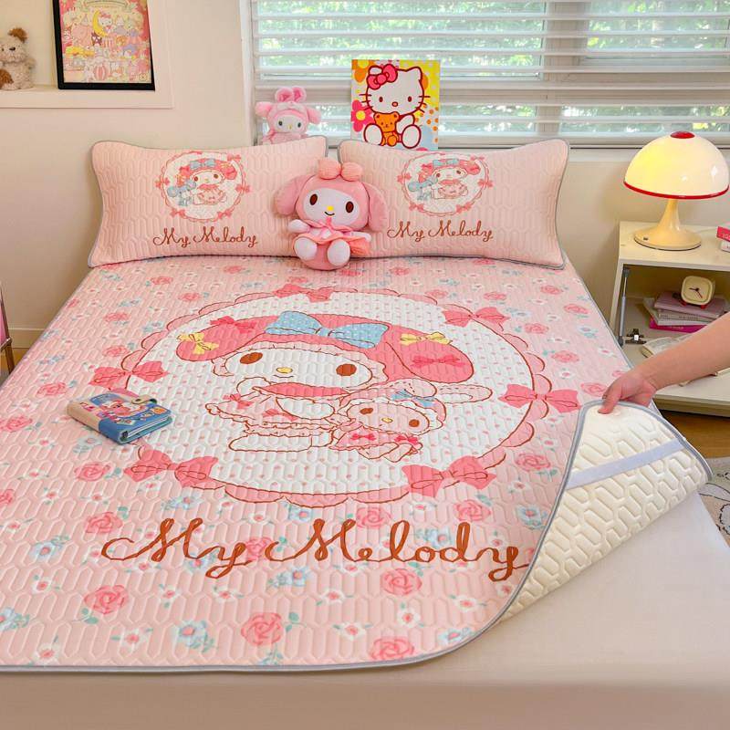 美乐蒂乳胶冰丝凉席三件套床单垫空调软席子可机水洗夏季冰凉床垫,淘宝优惠券,粉丝福利购,淘宝优惠卷