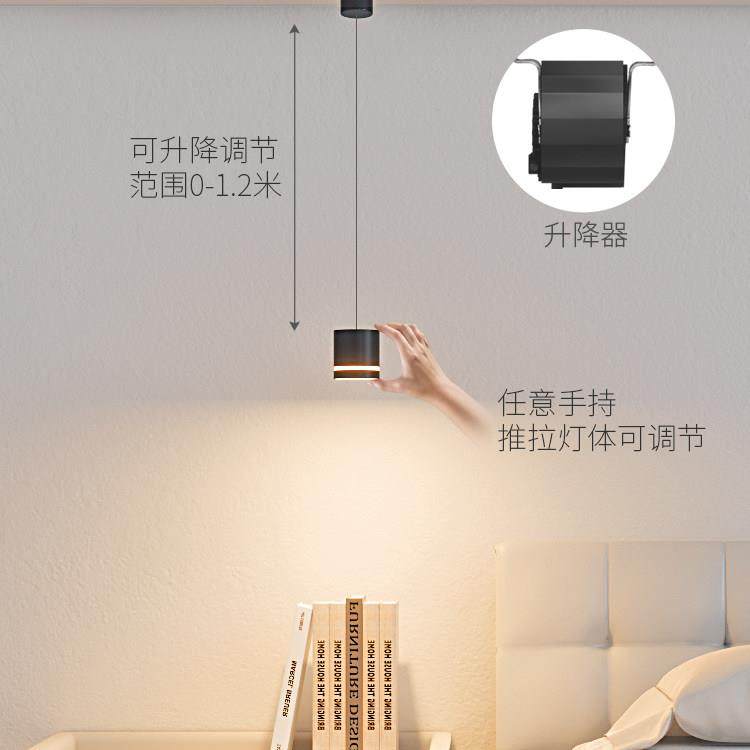 全光谱可升降小吊灯极简现代简约玄关卧室床头护眼2025新款吊线灯,淘宝优惠券,粉丝福利购,淘宝优惠卷