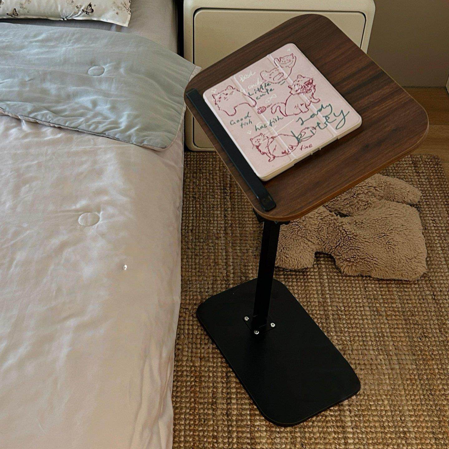 小户型胡桃木床边桌卧室电脑桌书桌可升降小边几客厅沙发小茶几女,淘宝优惠券,粉丝福利购,淘宝优惠卷