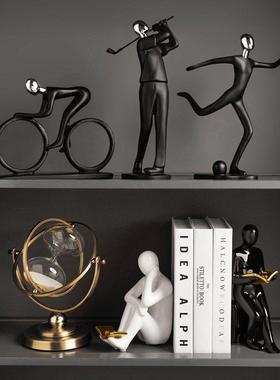 贝汉美现代简约装饰摆件家居创意桌面客厅书房酒柜运动人物装饰品