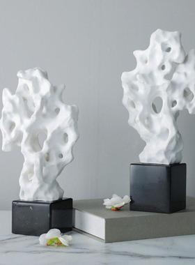 新中式树脂仿真桌面太湖石禅意摆件创意家居客厅酒柜博古架装饰品