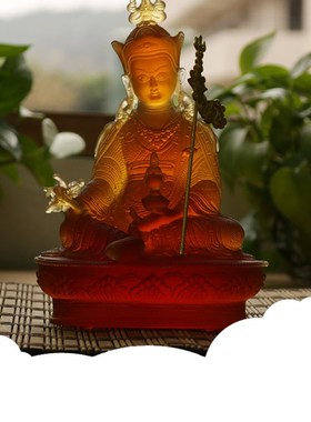 快速发货禅悦古法琉璃莲花生大士莲师佛像供奉Q家居家用中式禅意