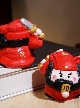 “哒!坏人又退款瞭！中景手工木雕小饰品办公电脑桌面饰品