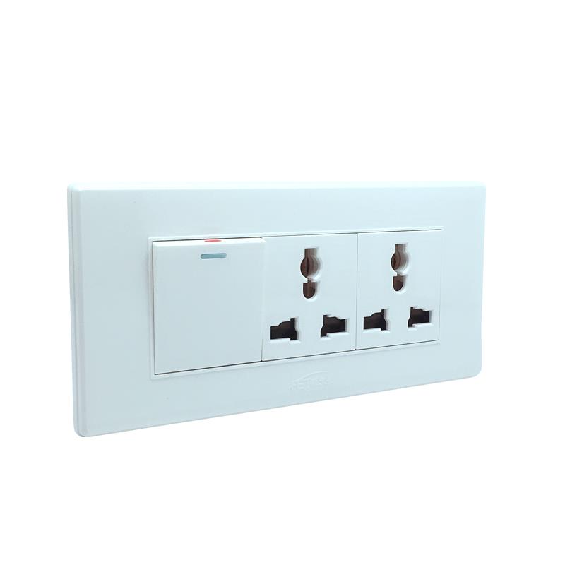 老款单控开关插座118型两开一插组合面板10A暗装双控按钮大板开关 - 图3