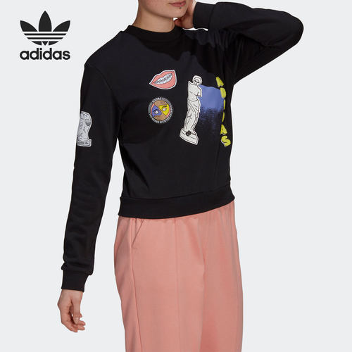 Adidas/阿迪达斯正品三叶草当季新款女子运动休闲套头衫 GN4376 - 图1