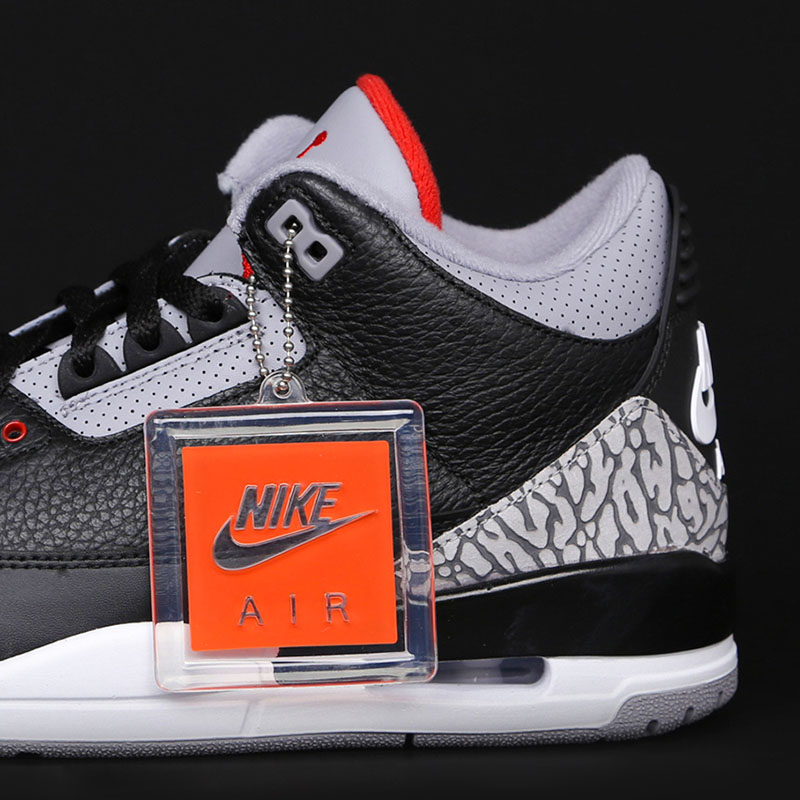 Nike/耐克正品 Air Jordan3 AJ3复刻男子黑水泥运动篮球鞋854262 - 图2