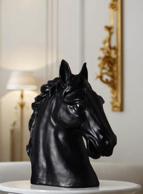 马头像摆件现代简约样板房装饰家居创意客厅玄关电视柜艺术品摆设