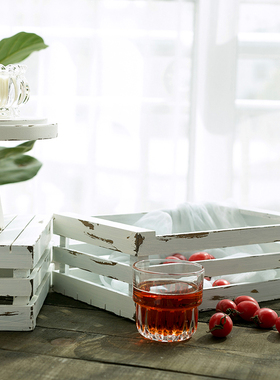 造型收纳框 做旧白色剥落斑驳感A木框 层次造型架 白色婚礼甜品台