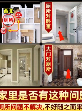 桃木虎头兽头八卦镜挂摆件解决大B门厕所问题卫生间在西北厨房卧