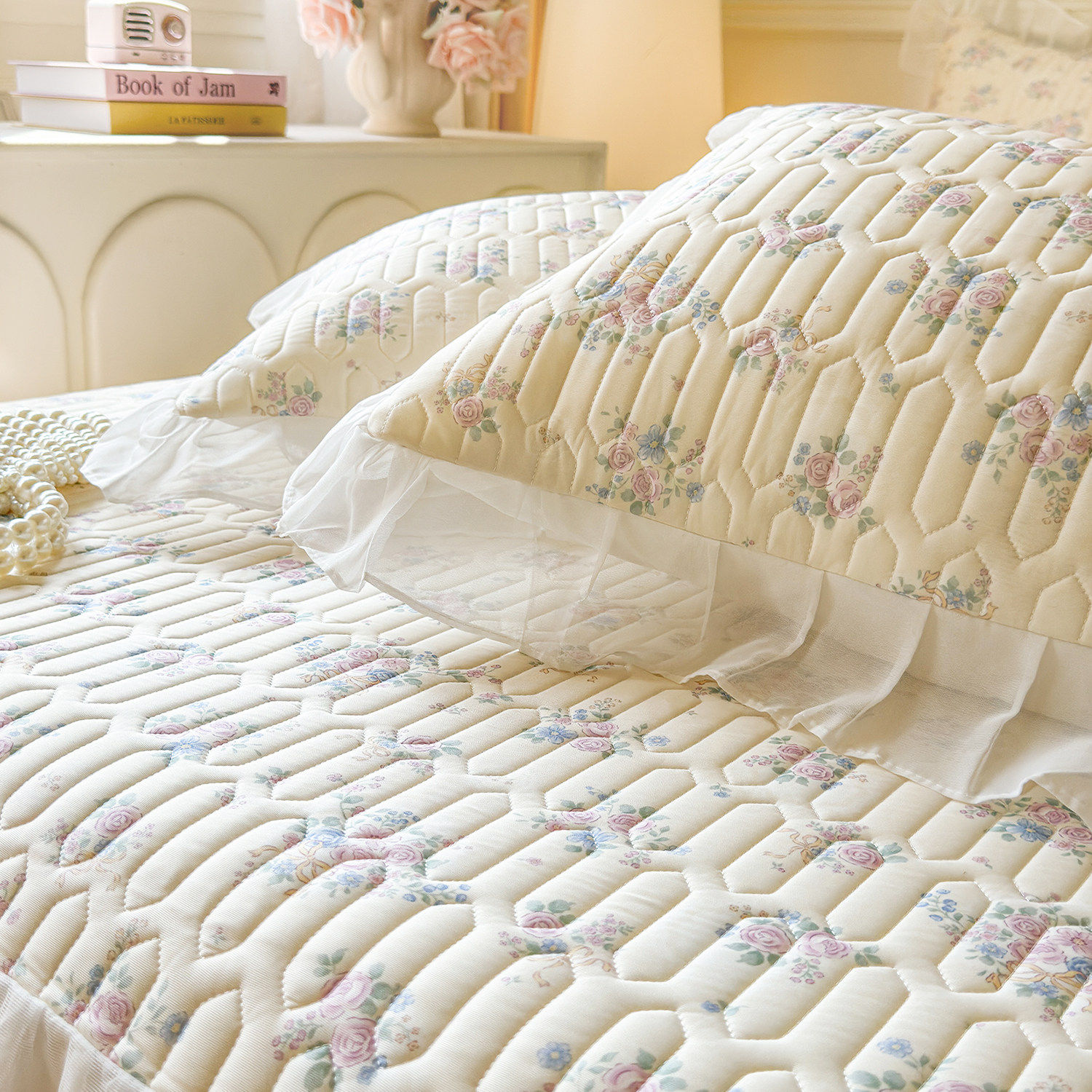 A类冰丝乳胶凉席三件套夏凉被四件套小清新夏季可机洗空调席床裙,淘宝优惠券,粉丝福利购,淘宝优惠卷