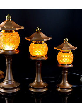 新款佛前供灯led灯仙家用室内财神长明灯莲花灯电蜡烛供佛灯插电