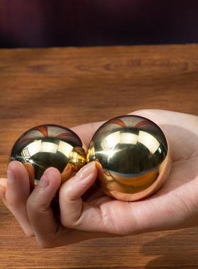 小铜记全铜健身球纯铜实心球解压圆球铜球摆件保健球创意把玩手球