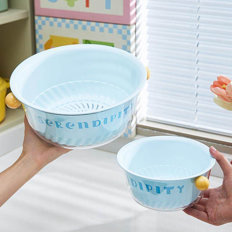 多巴胺沥水篮家用可爱水果篮子清洗滤水二合一加厚果盘双层洗菜篮,淘宝优惠券,粉丝福利购,淘宝优惠卷