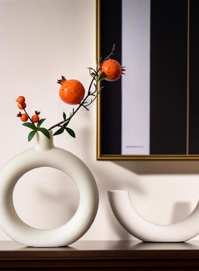 新中式禅意艺术客厅玄关柜家居装饰工艺品创意花瓶高级感桌面摆件