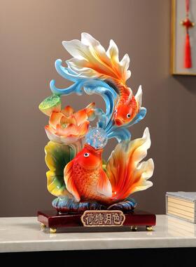年年有余锦鲤鱼招财摆件客厅家居酒柜乔迁新居办公室装饰如鱼得水
