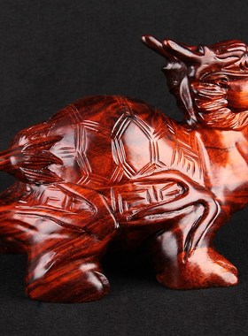 桃木龙龟大号龟摆件办公室客R厅家居工艺品