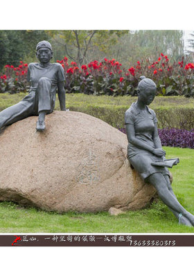 玻璃钢仿铜人物雕塑校园文化广场毕业学生雕像铜雕校园主题雕塑像