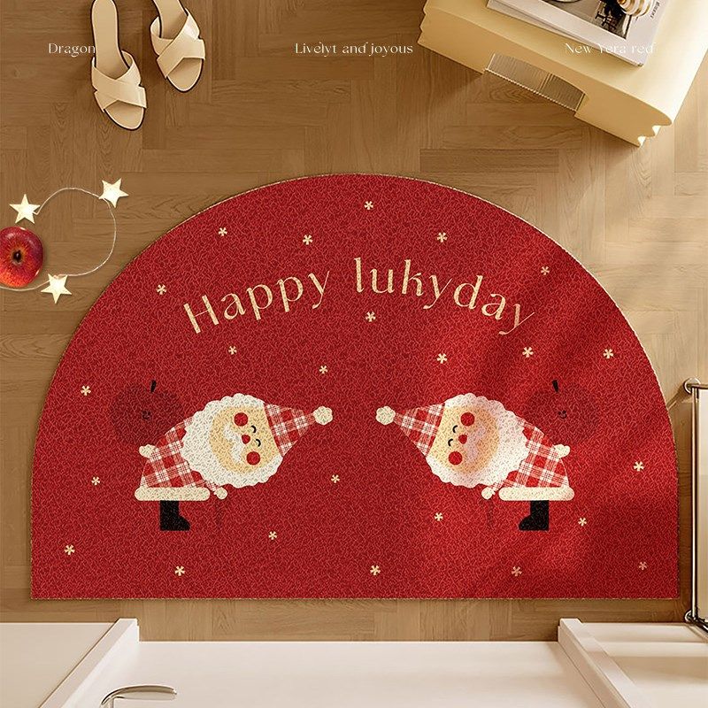 入户门地垫2024新款圣诞高级感丝圈地垫门外半圆蹭土脚垫玄关地毯,淘宝优惠券,粉丝福利购,淘宝优惠卷