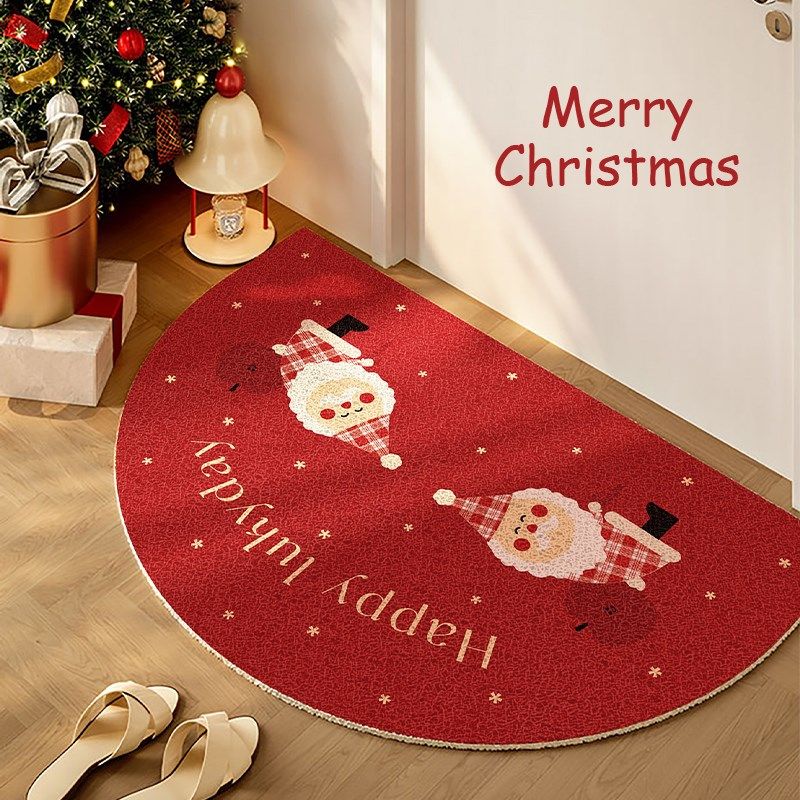 入户门地垫2024新款圣诞高级感丝圈地垫门外半圆蹭土脚垫玄关地毯,淘宝优惠券,粉丝福利购,淘宝优惠卷