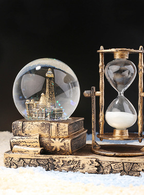 沙漏计时器创意宇航员流沙水晶球