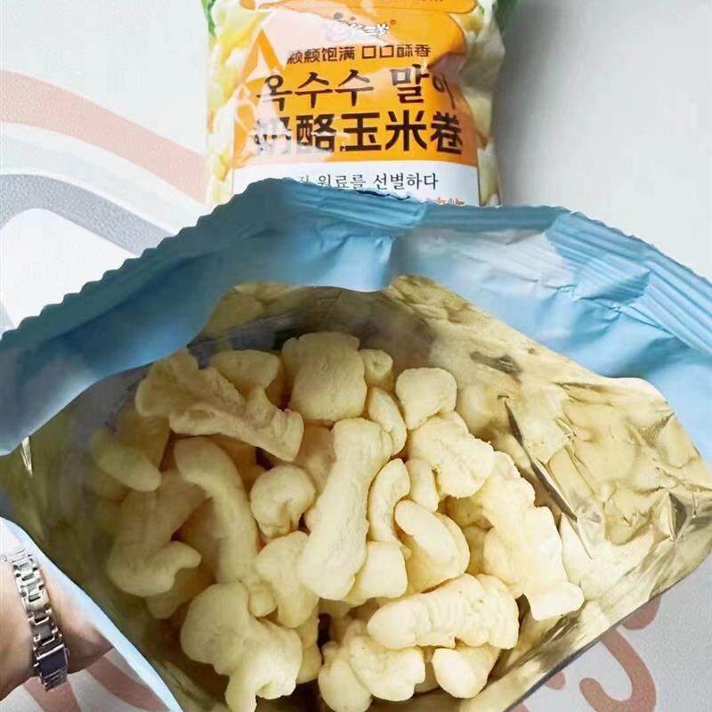 熊三岁奶酪玉米卷追剧零食爆米花开袋即食58克装休闲零食KNOPKHT