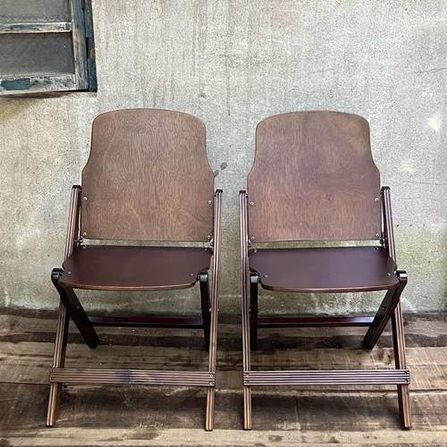 复古实木框架有线条喷漆耐磨款折叠椅可米特平替风琴影院咖啡甜品 - 图1