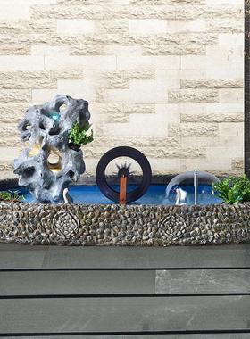 大型太湖石彷真石景观户外别墅庭院造景假山循环流水喷泉鱼池摆件