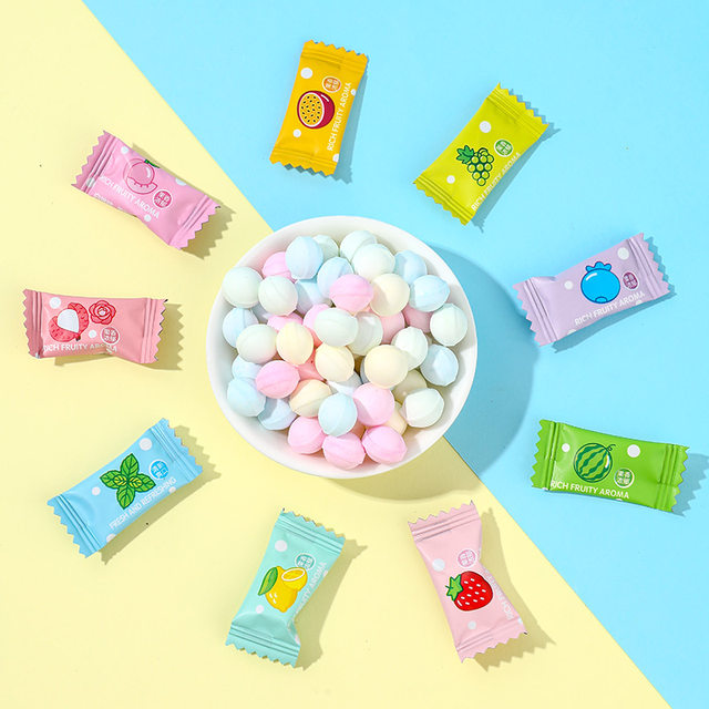 Douyin's same internet celebrity fruit-flavored sugar-free vitamin C mint lozenges fresh breath mints mixed plate snacks