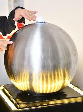 简约流水摆件循环水创意流水器客厅玄关轻奢落地水系景观八方来财