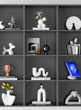 现代简约家居书柜壁龛装饰摆件客厅别墅大平层样板房酒柜软装饰品