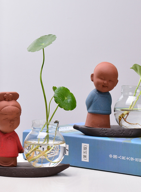 创意家居摆饰小花器玻璃花瓶家居装饰品水培花插花瓶陶瓷培