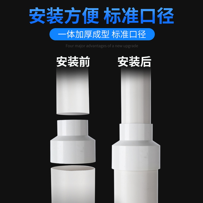 PVC水管异径大小头50给水排水管转75接头110排烟管变径接头配件 - 图2