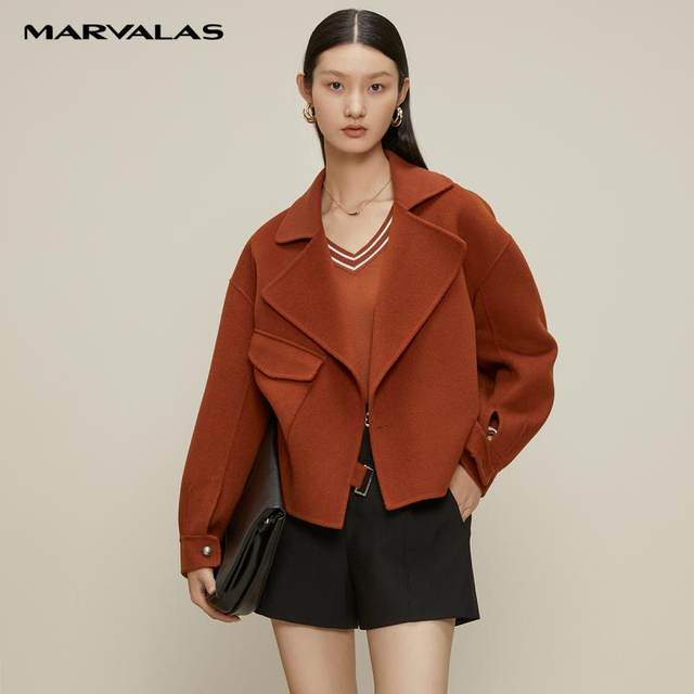 Mandes' autumn new versatile solid color woolen jacket