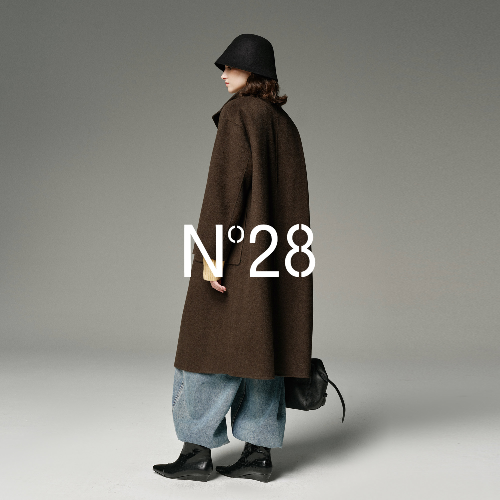 N°28 山羊绒双面毛呢大衣女冬季中长款皮质牛角扣立领通勤外套,淘宝优惠券,粉丝福利购,淘宝优惠卷