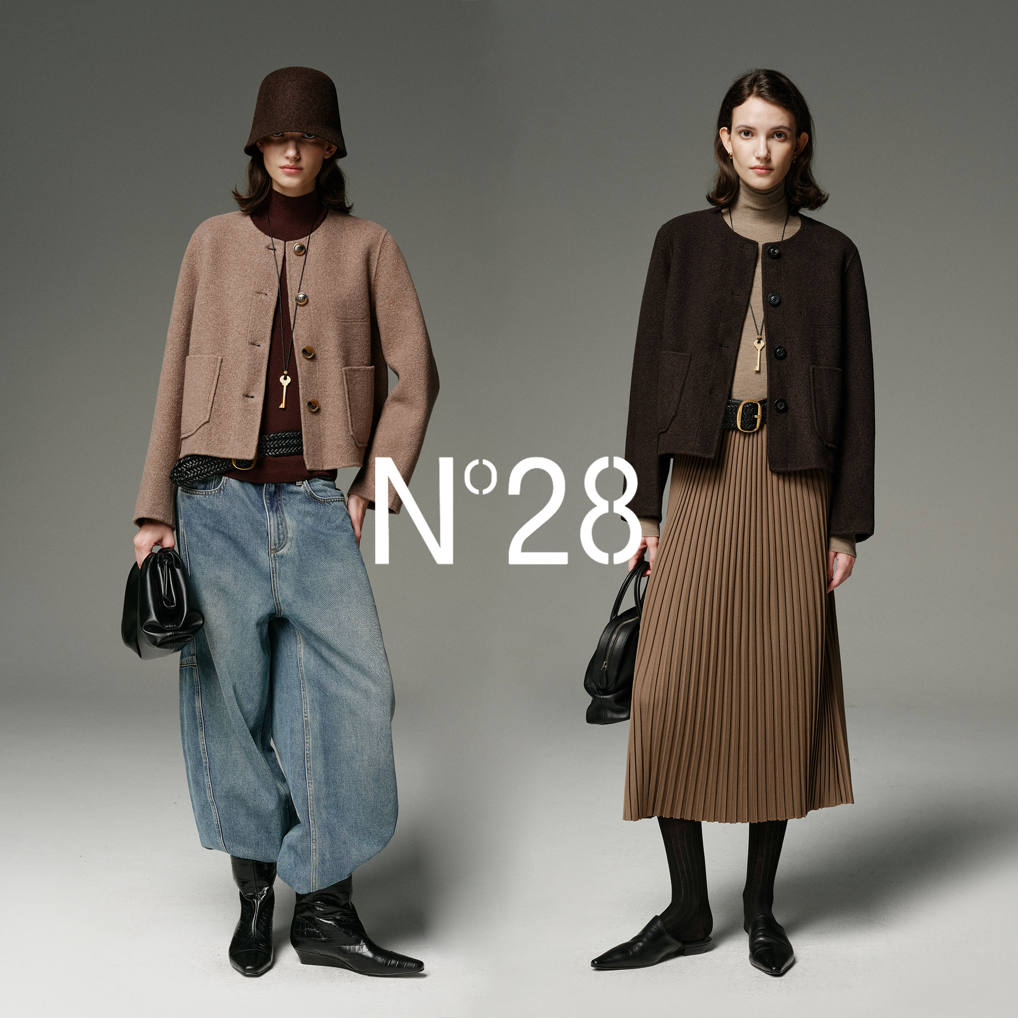 N°28【董洁同款】小个子短款毛呢外套女秋季高级感羊毛上衣,淘宝优惠券,粉丝福利购,淘宝优惠卷