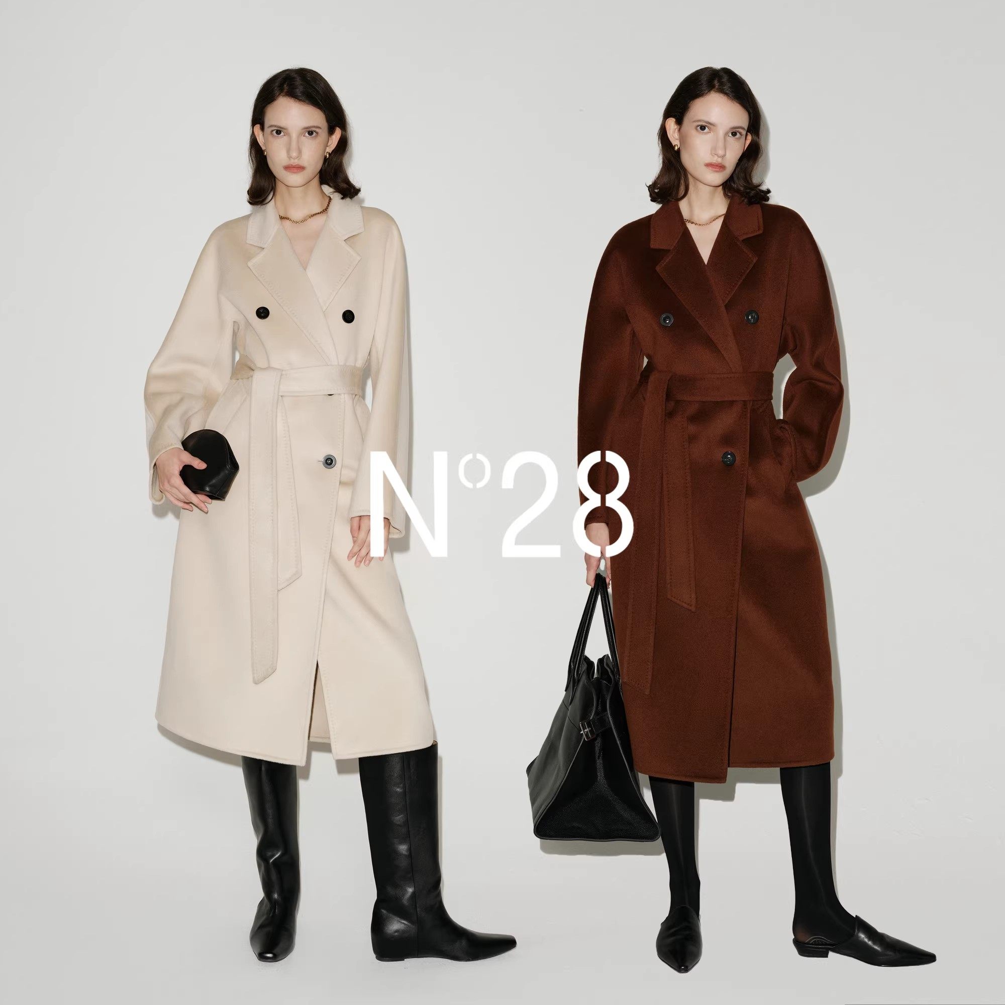 N°28【人生大衣】-羊绒版! （长款）双面呢大衣女士秋冬毛呢外套,淘宝优惠券,粉丝福利购,淘宝优惠卷