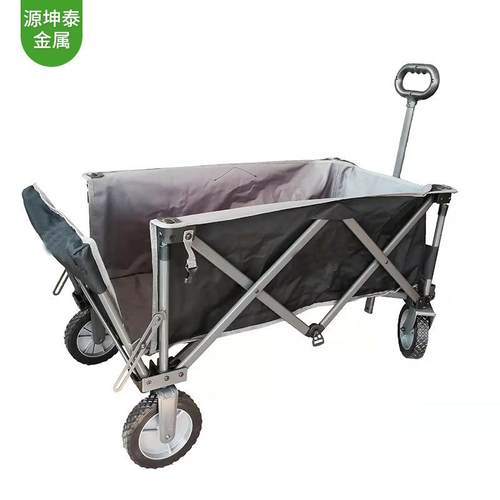 四项车延伸板户外折叠车便携户外搬运货小手推拉杆拖野营购物车 - 图0