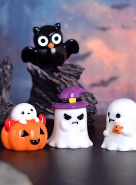 跨境卡通万圣节巫师幽灵系列万圣节南瓜幽灵小摆件水晶球装饰配件
