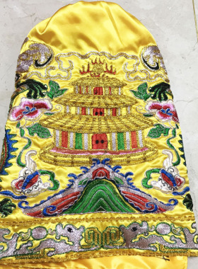 妈祖神明衣手工凸绣龙袍菩萨衣神D像披风斗篷 关公神衣神袍神明