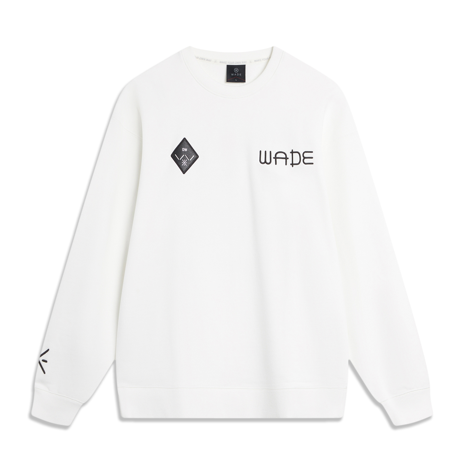 Lining/李宁正品夏季男子印花字母圆领套头加绒保暖卫衣AWDTB79-2 - 图1