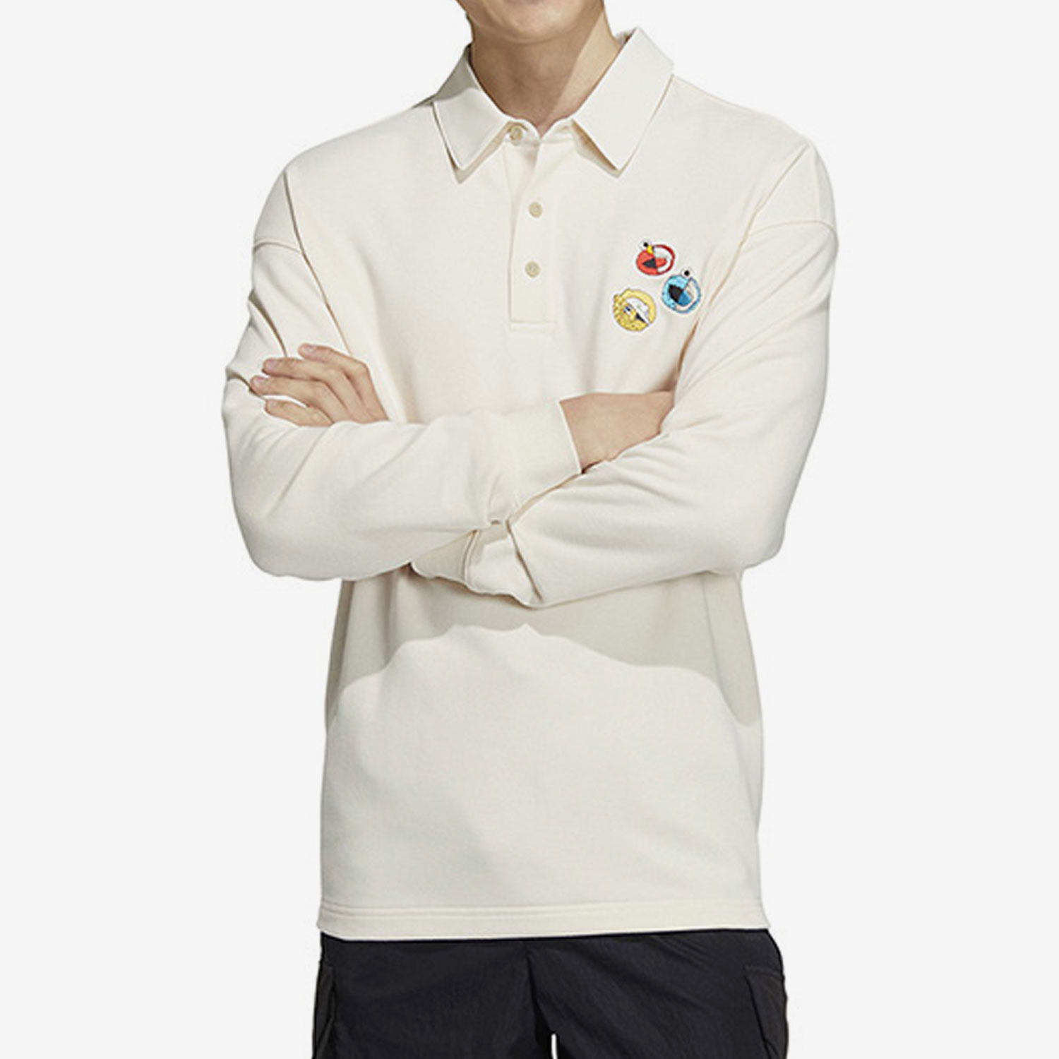 Adidas/阿迪达斯正品neo芝麻街联名男子休闲长袖POLO衫HM9949,淘宝优惠券,粉丝福利购,淘宝优惠卷