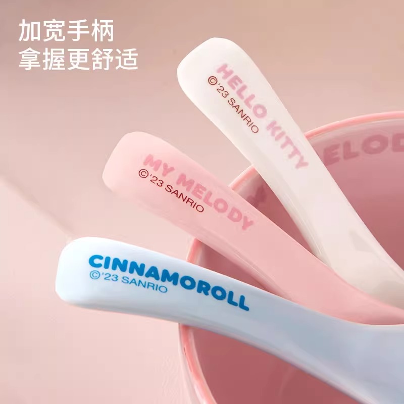 三丽鸥正版吃饭勺子陶瓷小汤勺家用可爱卡通儿童盛汤匙喝汤调羹 - 图2