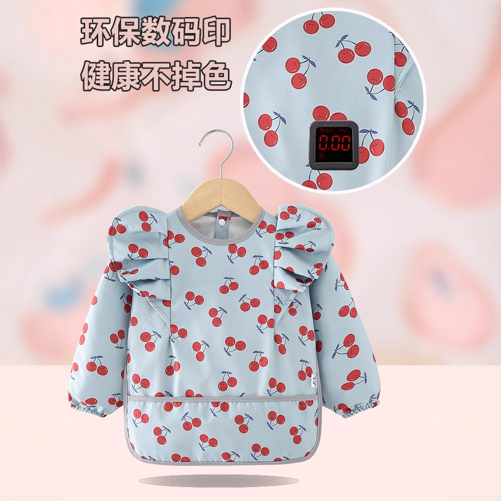 Baby smock, children's eating bib, waterproof, anti-dirty, spring and autumn thin, female food apron, princess skirt, reverse wear protective clothing