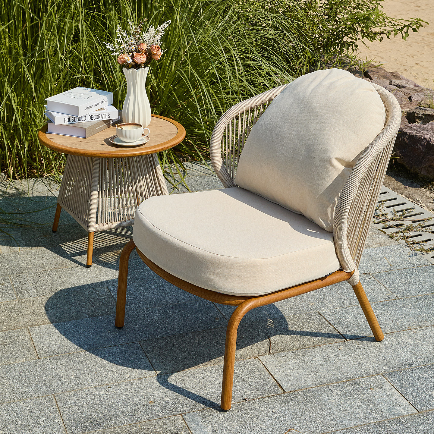 诺歌花园户外藤编拉绳沙发组合室外露天庭院防水防晒休闲露天阳台,淘宝优惠券,粉丝福利购,淘宝优惠卷