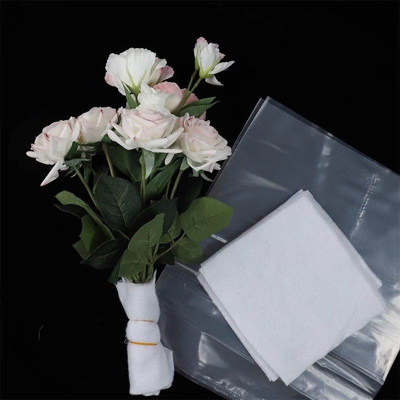 透明鲜花储水保水袋防漏PE袋摆摊花束底部保水棉保湿蓄水花艺资材-图0