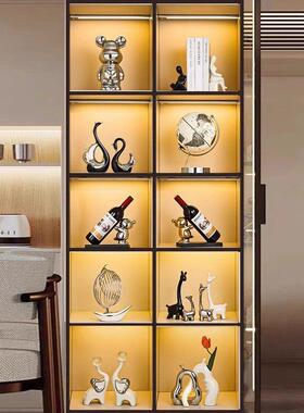 轻奢高档一家四口小鹿家居装饰品摆件客厅餐边电视柜酒柜套装组合