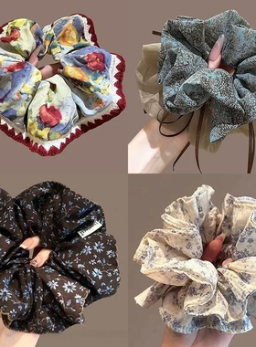 [4件套]碎花大肠复古裙摆发圈