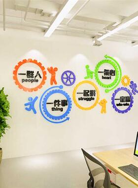 速发企业公司团队议志文化墙会励面公室宣传标语墙办布置壁贴装饰