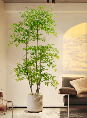 仿真绿植南天竹落地盆栽客厅摆件